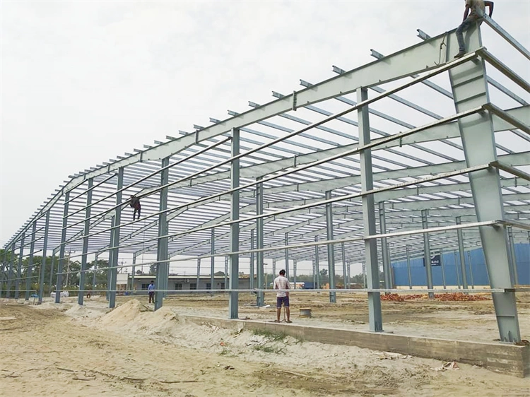 Low Cost Modern Galvanized Metal Construction Materials Industrial Steel Structure for Warehouse Workshop Hangar Garage